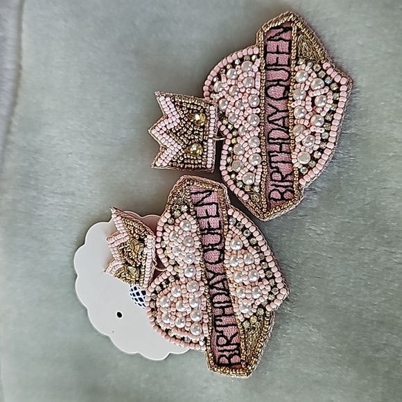 Earrings BIRTHDAY QUEEN PINK Seed Bead Post Designs LOT 210 - Picture 6 of 10